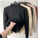 One-piece Fabric Fleece Sweater For Women Winter 2025 New Thickened Half-high Collar Base Layer Trendy_voghion.com