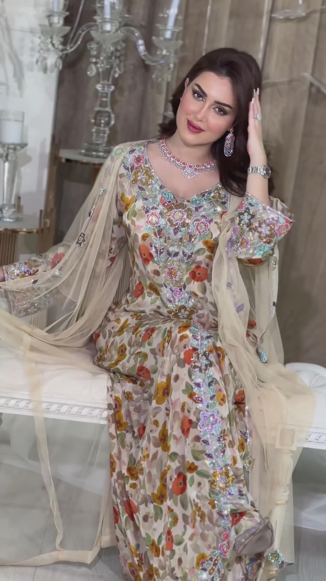 Women's Clothing Fairy Digital Printing Dress With Elegant Temperament And Mesh Outer Robe_voghion.com