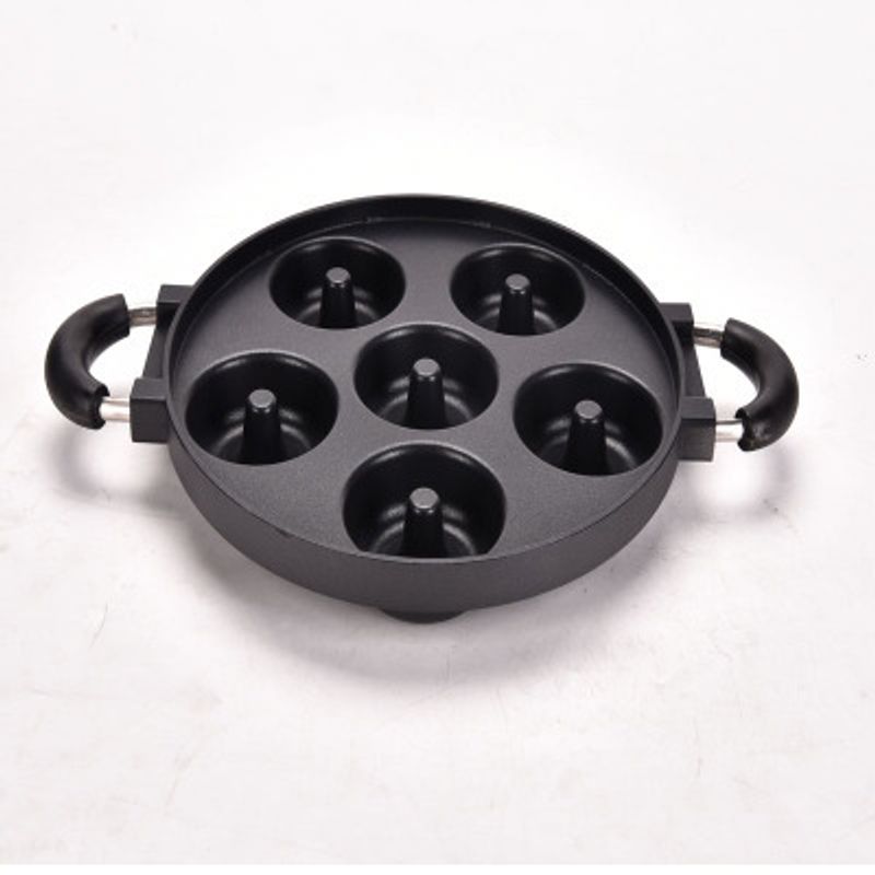 6holes aluminum die-casting mold, hollow donut, egg pan, non stick cake DIY_voghion.com