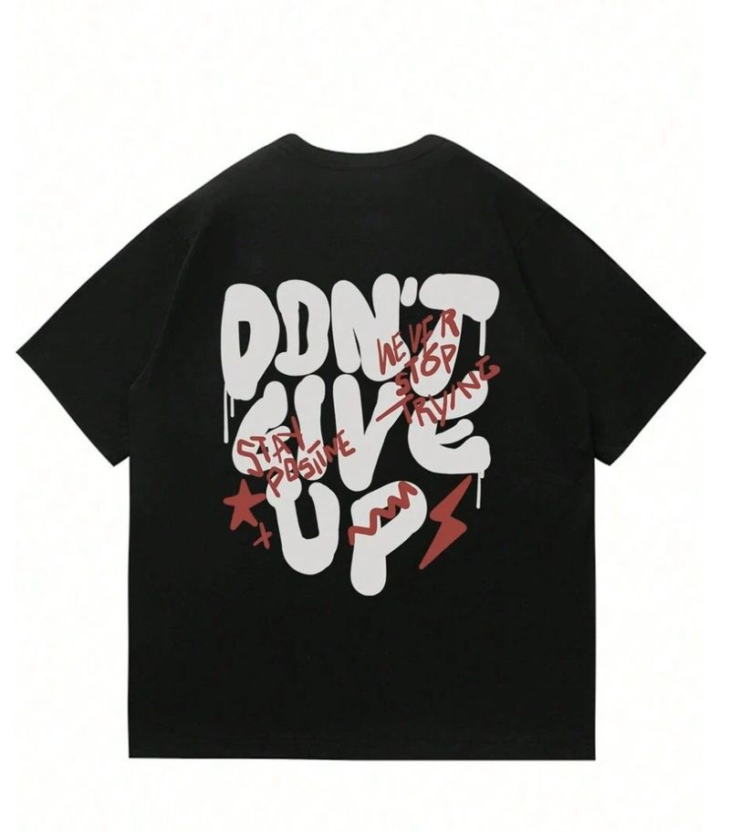 Herrenbekleidung, 230 g/m², übergroßes T-Shirt – Baumwoll-T-Shirt mit Graffiti-Rückendruck | Hip-Hop-Streetwear-Essential (Großmengen erhältlich)_voghion.com