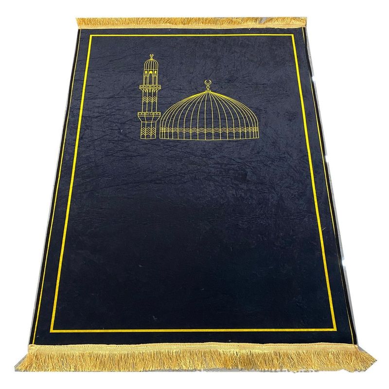 A11Embossed Pilgrimage Carpet, Single-color Thick Cushion Prayer Carpet, Pilgrimage Blanket Printed Carpet, Prayer Mat (Size: 70*110)_voghion.com