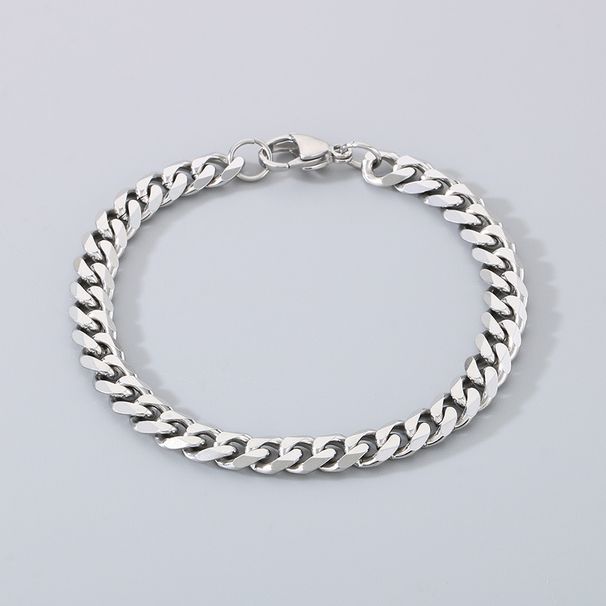 Mode einfache schlichte Titan Stahl Twist Figaro Armband kubanischen Herren Kette Schmuck_voghion.com