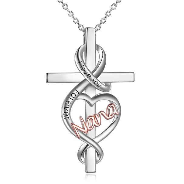 Collana in argento con ciondolo a croce da donna, con testo inciso, catena per clavicola, squisita confezione regalo_voghion.com