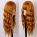 Synthetic wig  with full bangs long water ripple pattern orange wool curly wig_voghion.com