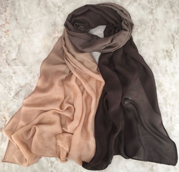 Muslim Headscarf Bamboo Gradient Modal Scarf Muslim Rayon Cotton Tie-dye Ink-ink Color Headscarf_voghion.com