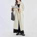 Premium Double-Faced Wool Coat For Women – Oversized Wrap Belt Trench Coat With Notched Collar (Ivory/Black/Camel/Red, S/M)_voghion.com