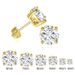Women's Jewelry Elegant 6-Pair CZ Stud Earrings Set Geometric Round Cut Prong Setting, Hypoallergenic Earrings Daily Round Diamond Zircon Earrings Set_voghion.com