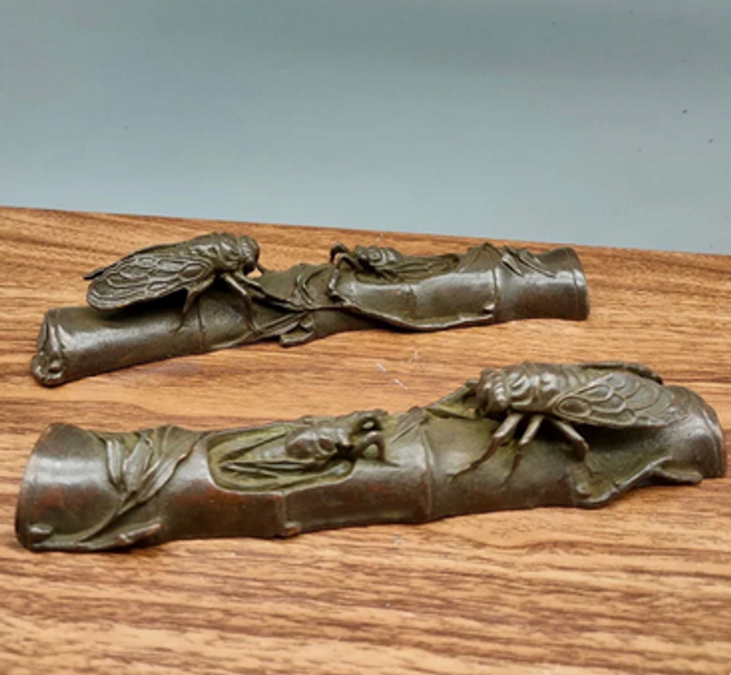 Antique Paperweight Decoration Paperweight Bamboo Joint Cicada Knows Home Desktop Crafts Study Office Desk Pressure Paper Decora_voghion.com