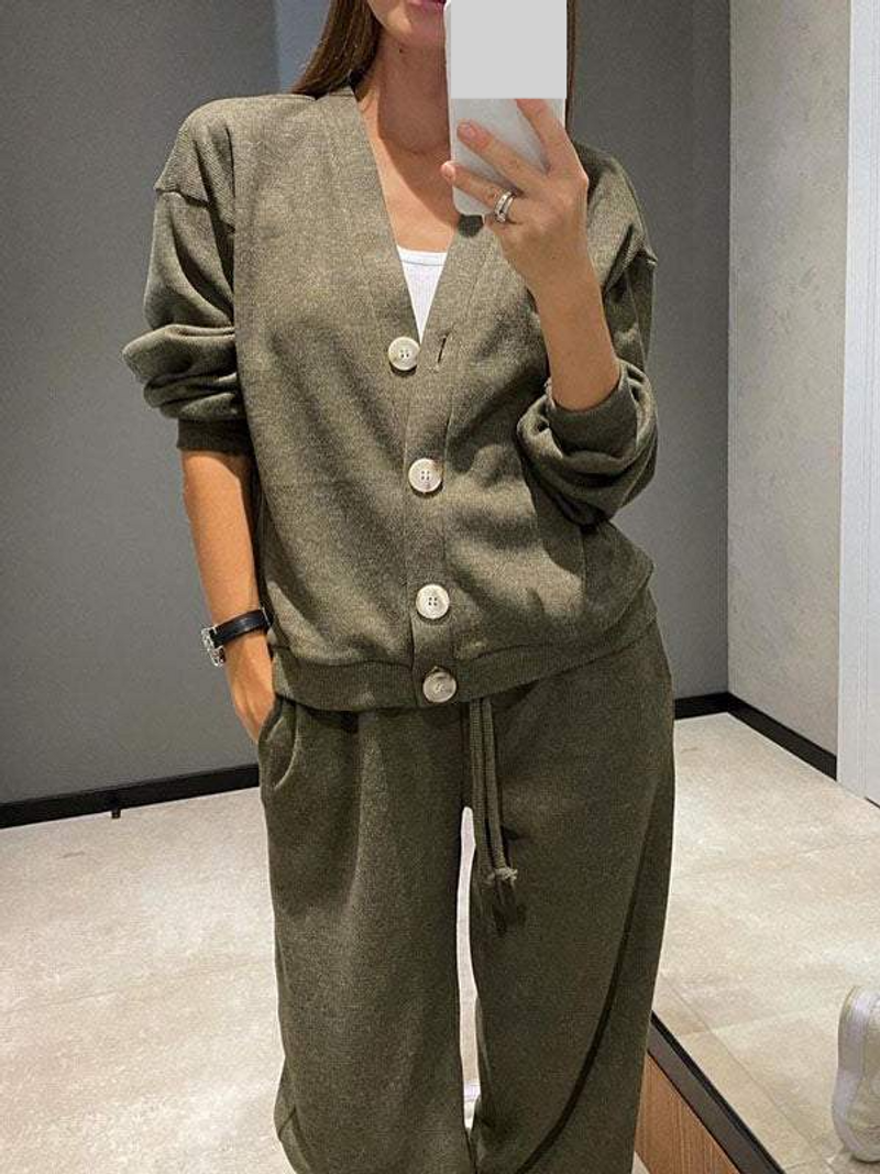 Women's Clothing autumn and winter new casual sports suit cardigan top women's clothing_voghion.com