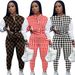 Damenbekleidung Mode Freizeitanzug Bedrucktes Spleißen Langärmelige Baseballuniformjacke Zweiteiliges Set_voghion.com