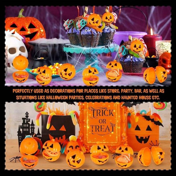Halloween Open Pumpkin Shell Party Prank Carnival Gift Candy Pumpkin Mini_voghion.com