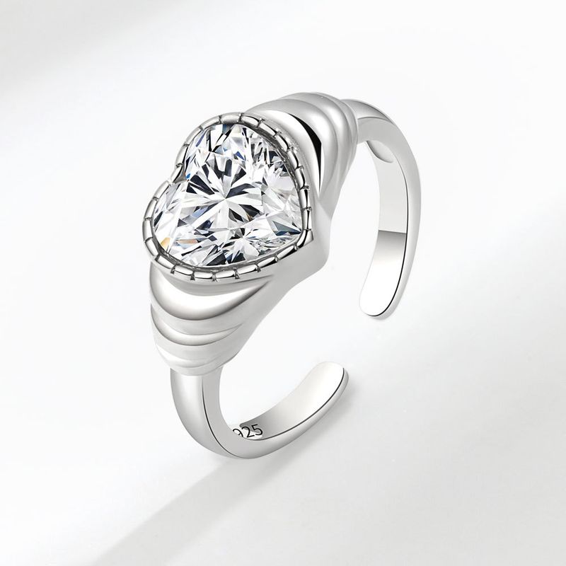 Stempel VENUS Sier Kleur Liefde Hart Ring Voor Vrouwen Meisje Mode Zirkoon Onregelmatige Sieraden Verjaardagscadeau Druppel_voghion.com