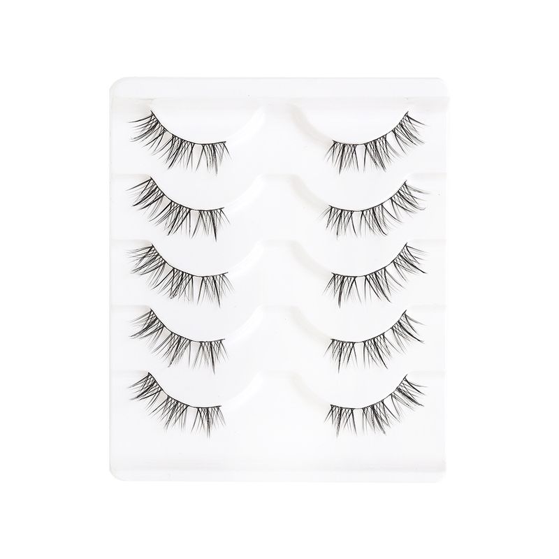 Paar natürliche 5/7/10 kurze falsche Wimpern Manga Lashes 3D-Faux-Nerzwimpern Soft Winged Natural Realist_voghion.com
