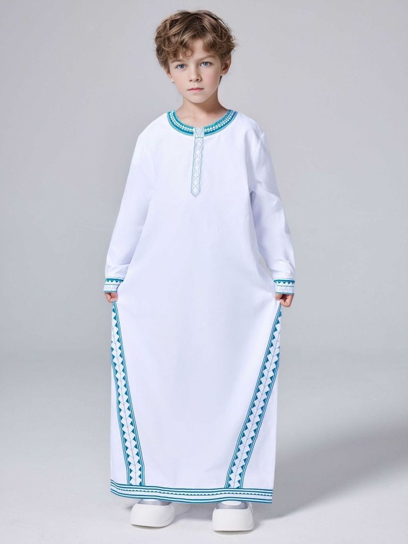 Kinderkleidung Bedrucktes, lockeres Roben-Knopfhemd_voghion.com