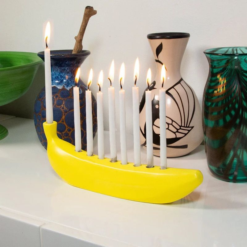 Creative And Unique New Portable Holder Banana Theme Candle Stand_voghion.com