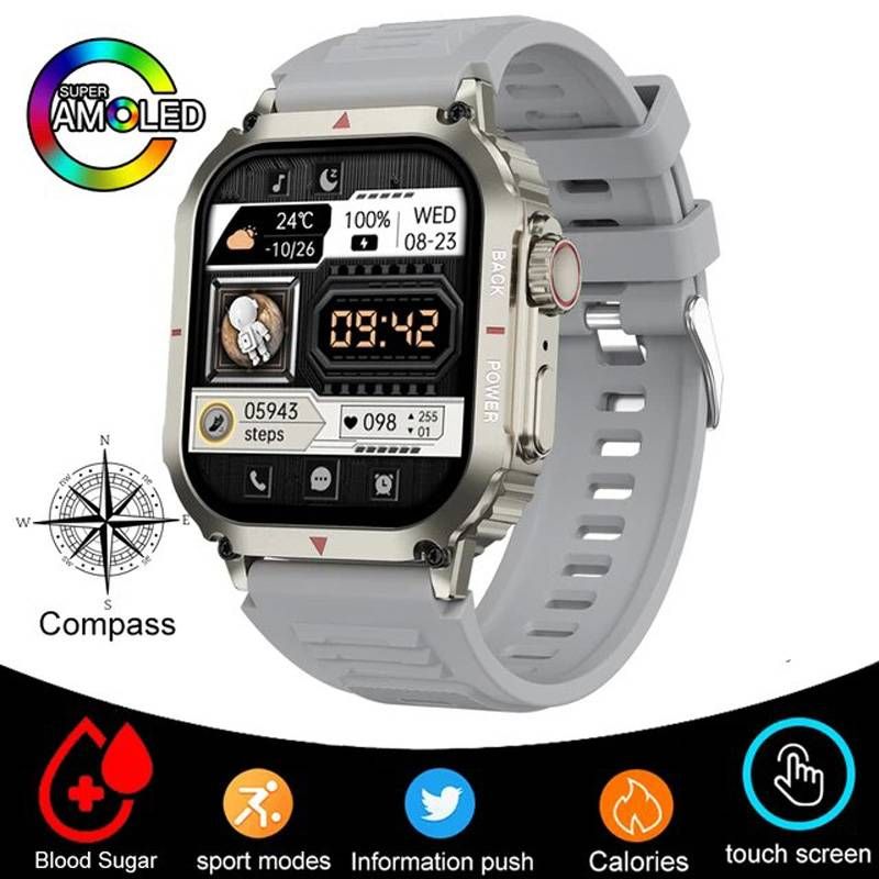 Voor Huawei Militaire Outdoor Heren Smart Watch Kompas GPS Track Weer Altijd Aan Display AI Voice Bluetooth Oproep SmartWatch Nieuw_voghion.com