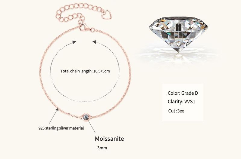 Moodne temperament moissanite käevõru naissoost sõbrapäeva sõbranna s925 hõbedast ehe kingitus_voghion.com