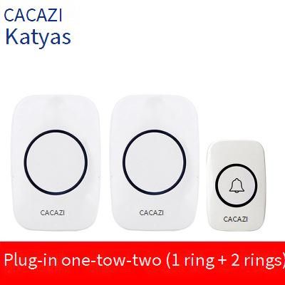 Campanello wireless con doppio ricevitore, portata 300 m, 38 melodie, compatibile con gli standard USA/UE/Regno Unito (bianco/nero)_voghion.com