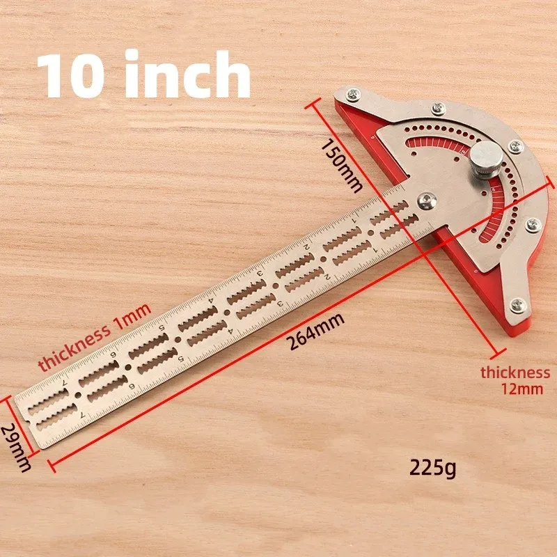 Holzbearbeiter Kantlineal Edelstahl Protraktor Wénkel Präzisiounsmesser Schreiner_voghion.com
