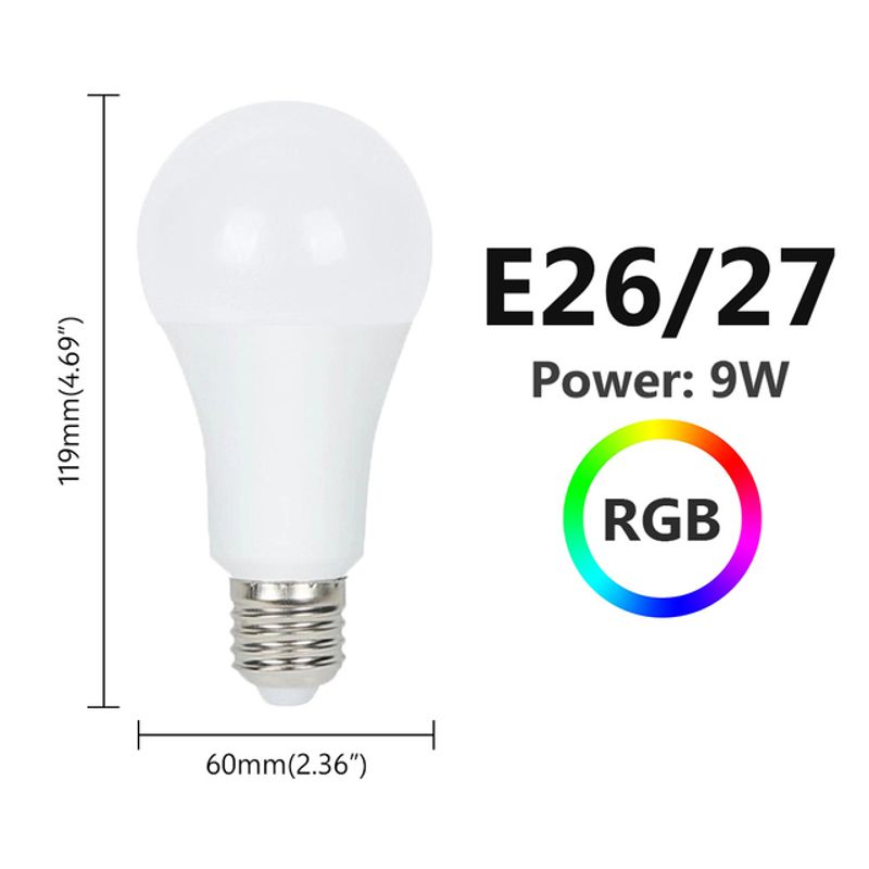 Lumière LED 85-265V RGB 9W sans fil E26 E27 pour Alexa/Google Wifi ampoule à intensité variable Lampada minuterie fonction lampe maison coloré changeant_voghion.com
