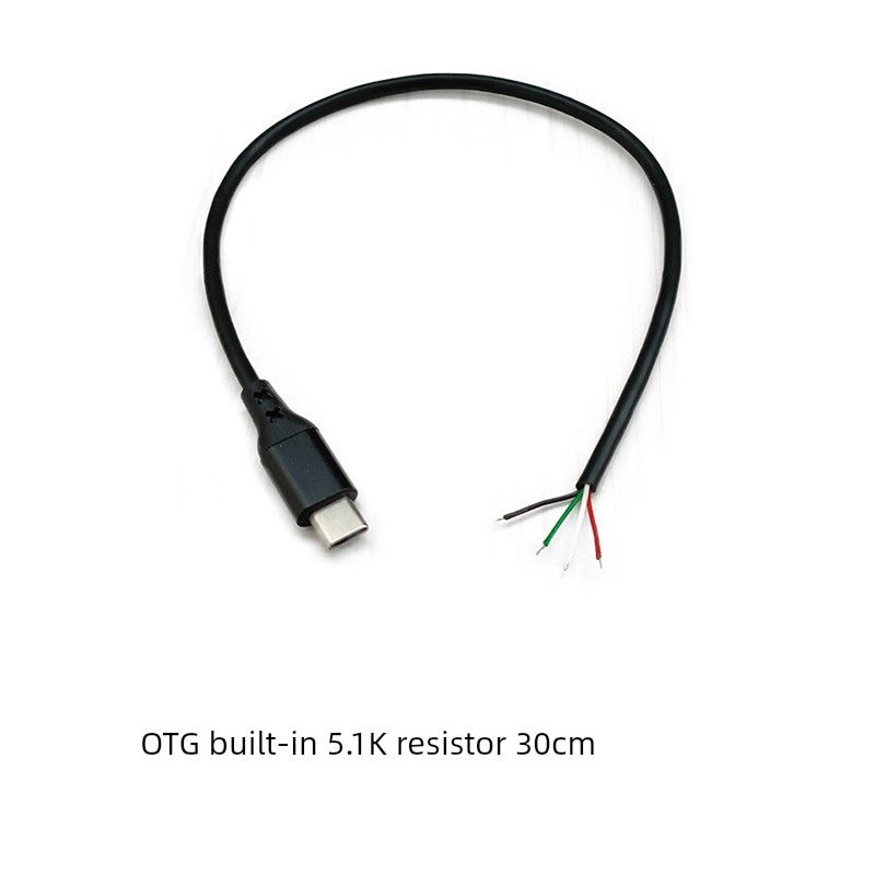 Lyömätön laatu Type-c uros yksipäinen latauskaapeli 4, 5, 6, 8-ytiminen DIY-nauha OTG-toiminto varavirtalähteen ikääntymistestilinja_voghion.com