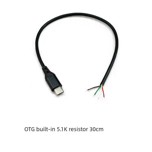 Lyömätön laatu Type-c uros yksipäinen latauskaapeli 4, 5, 6, 8-ytiminen DIY-nauha OTG-toiminto varavirtalähteen ikääntymistestilinja_voghion.com