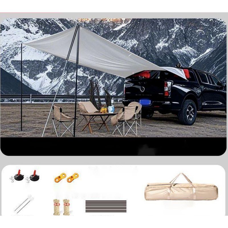 Outdoor-Schiebedach, Regen- und Sonnenschutz-Camping-Sonnenschutz, SUV-Auto-Seiten-Sonnenschutz-Schiebedach aus schwarzem Gummi_voghion.com