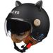 Casque de moto Bluetooth à double visière avec oreilles de chat – Demi-casque rétro certifié DOT et 3C pour hommes et femmes, équipement de conduite toutes saisons_voghion.com