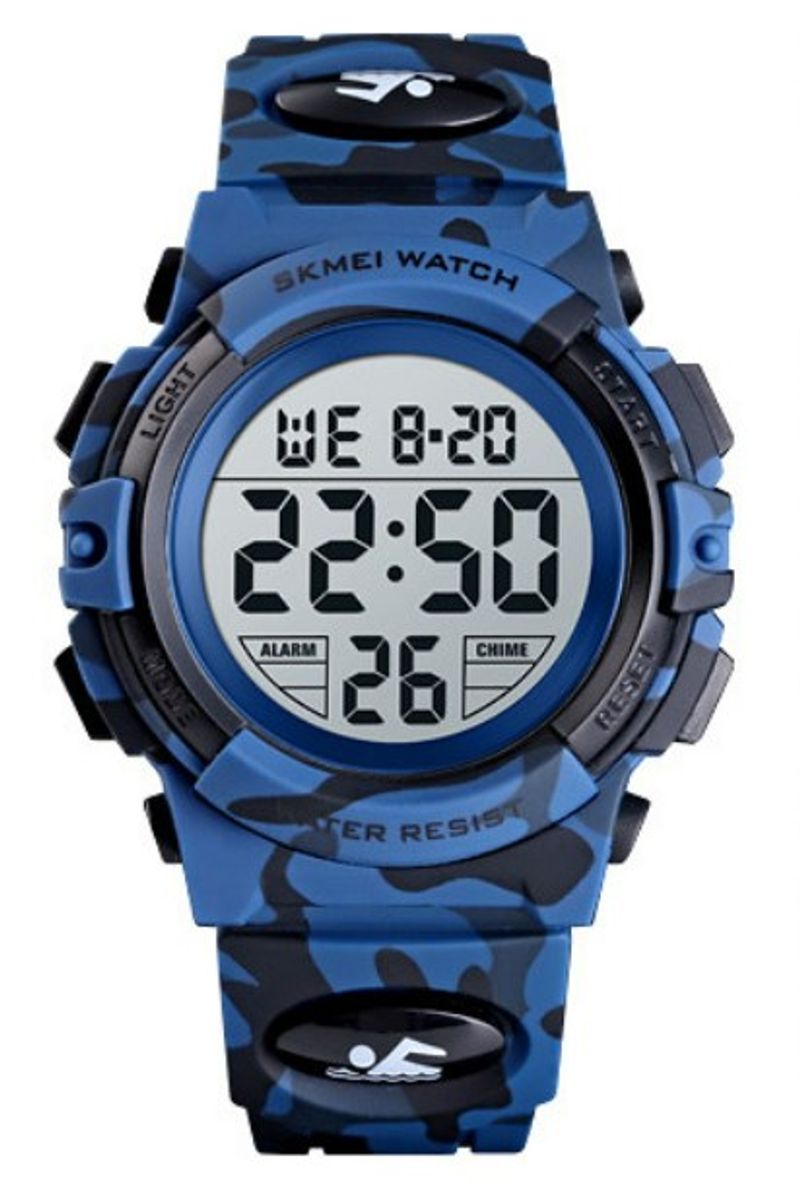 Kinderhorloges Jongens elektronisch buitensporthorloge Multifunctioneel waterdicht digitaal horloge met LED-lichtalarm en kalenderdatum voor junior tieners_voghion.com