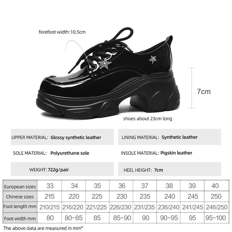 Damen Plateau Loafer, aus glänzendem Leder mit Strass-Sternen, blockiger Absatz, Slip-On Style, für den Herbst 2024._voghion.com