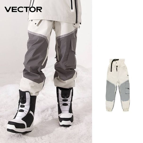 Wasserdichte Skihose für Damen und Herren – Winddichte Thermo-Snowboardhose mit Farbblock-Design_voghion.com
