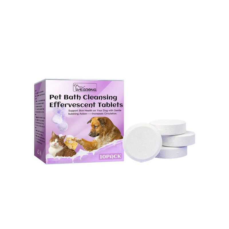 Compresse effervescenti per la pulizia del bagno per animali domestici, SPA per cani e gatti pulisce e ammorbidisce i peli, lasciando fragranza e rimuovendo gli odori_voghion.com