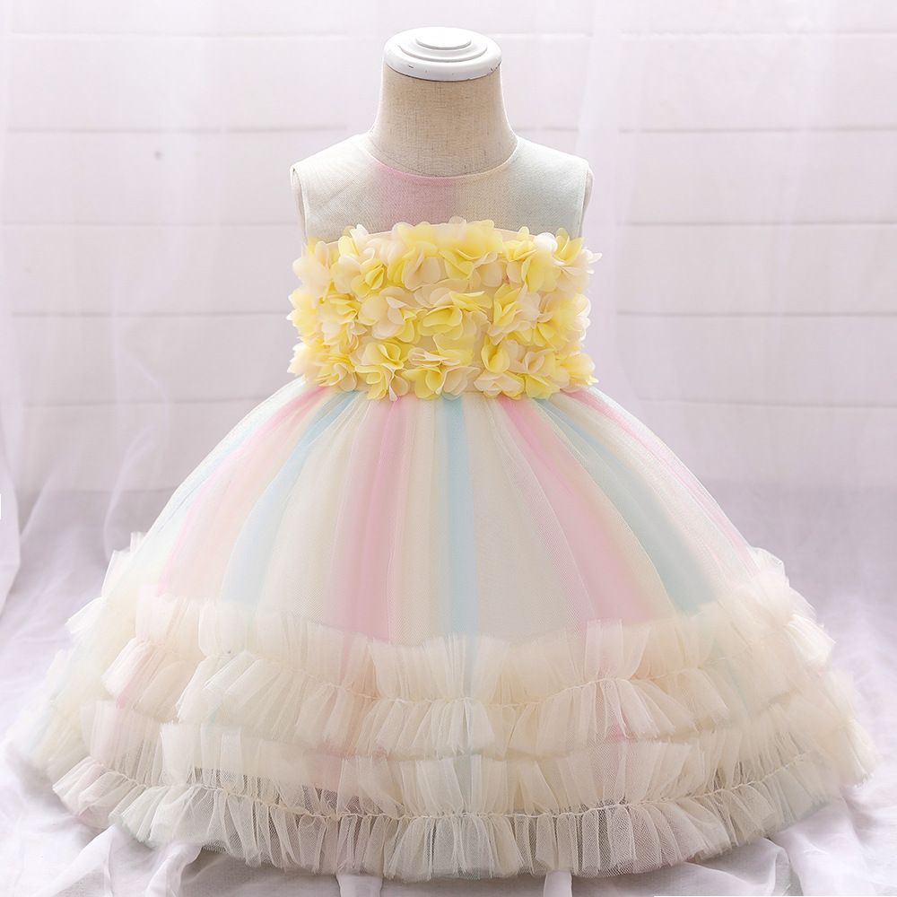 Mutter & Kinder Kinderkleid Prinzessinnenkleid Mädchen flauschiges Kleid Babykleid farblich passendes Festival Blumenmädchenkleid_voghion.com