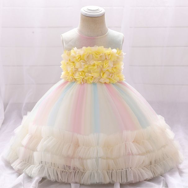 Mutter & Kinder Kinderkleid Prinzessinnenkleid Mädchen flauschiges Kleid Babykleid farblich passendes Festival Blumenmädchenkleid_voghion.com