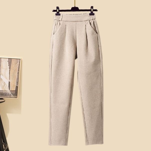 Γυναικεία ρούχα νέα κοστούμια για γυναίκες χοντρό γιλέκο με ψηλό γιακά πλεκτό πουλόβερ παντελόνι καρότο τριών τεμαχίων κοστούμι άνοιξη φθινόπωρο χειμώνας_voghion.com