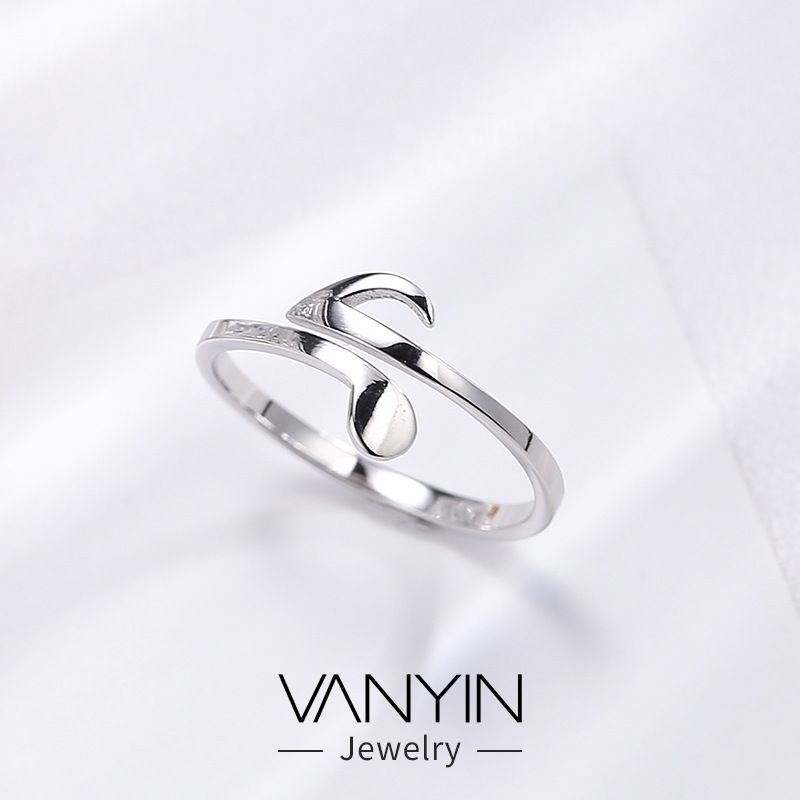 Wanying Note Ring S Pure Silver Japanese and Korean Simple Fashion Style Internet Red Jewelry_voghion.com