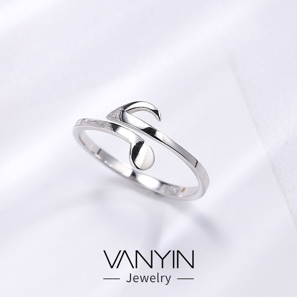 Wanying Note Ring S Pure Silver Japanese and Korean Simple Fashion Style Internet Red Jewelry_voghion.com
