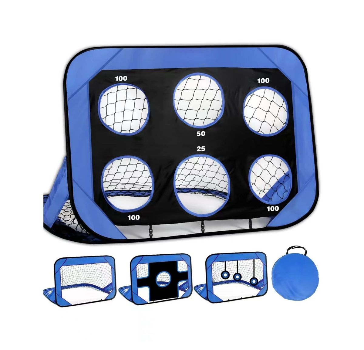 4-In-1 Portable Soccer Goal For Kids - Foldable Training Net With Detachable Frame & Carry Bag_voghion.com