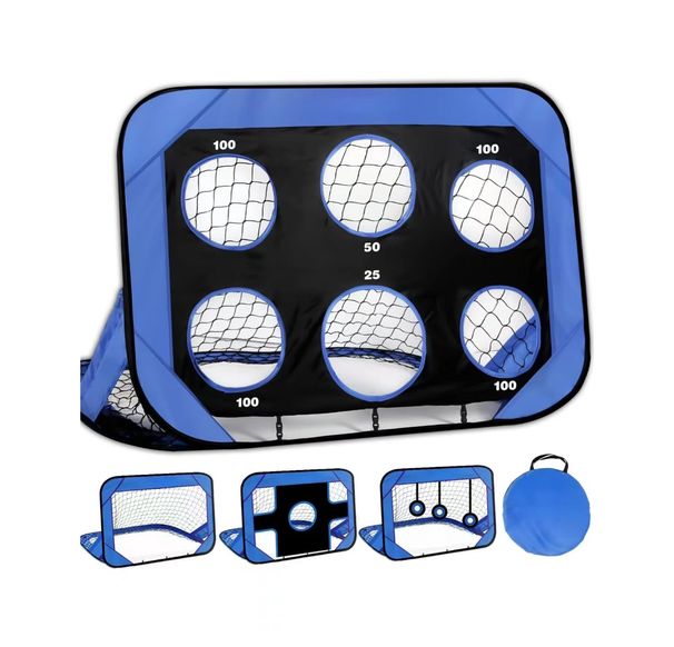 4-In-1 Portable Soccer Goal For Kids - Foldable Training Net With Detachable Frame & Carry Bag_voghion.com