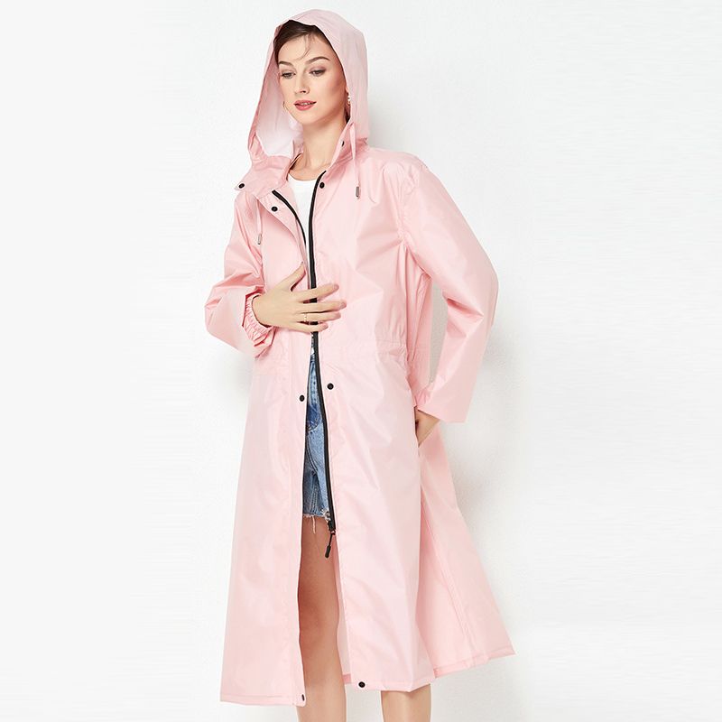 Femmes imperméable Long imperméable dame manteau de pluie à capuche Trench veste coupe-vent léger en plein air randonnée Tour vêtements de pluie_voghion.com