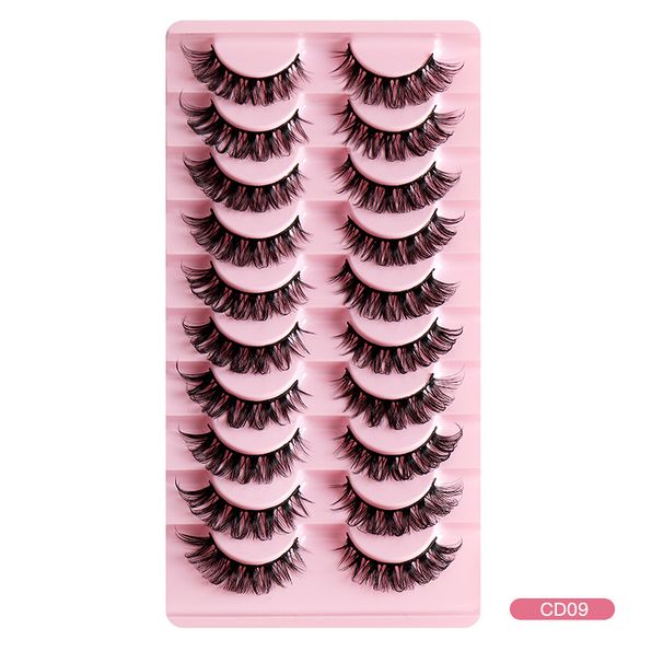 False eyelashes 10 pairs of large roll natural fiber curl eyelashes thick natural_voghion.com
