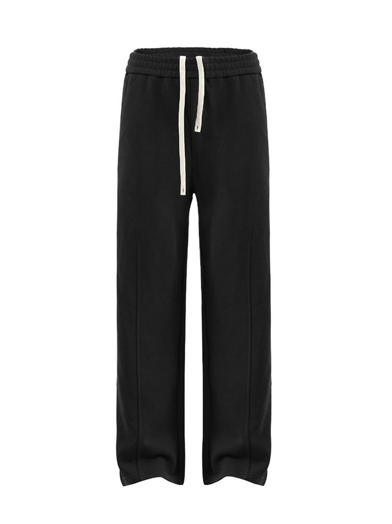 Pantaloni da jogging unisex in pile Cleanfit - Vestibilità comoda, design destrutturato, elastico in vita, pantaloni casual multitasche da uomo (nero/grigio)_voghion.com