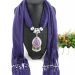 Ciondolo in resina con goccia d'acqua, nappa in poliestere, sciarpa etnica in jersey, accessori_voghion.com