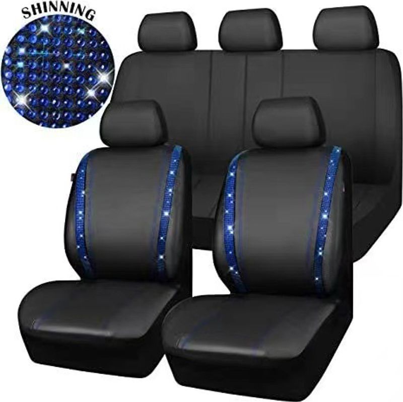 Auto Leder Diamant Sitzbezug Hot Diamond Universal Auto Diamant Sitzbezug 9-teiliges Set_voghion.com