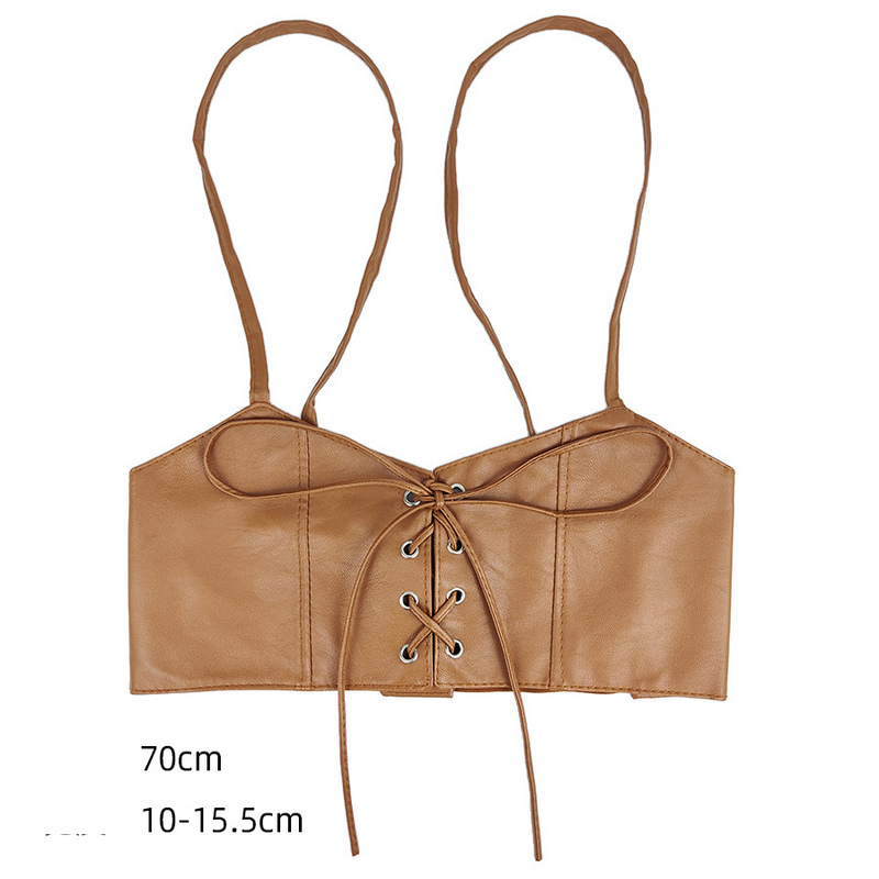 Unisex Stylish women's leather vest Waistband Elastic elastic strap Women accessorize with a blouse belt_voghion.com