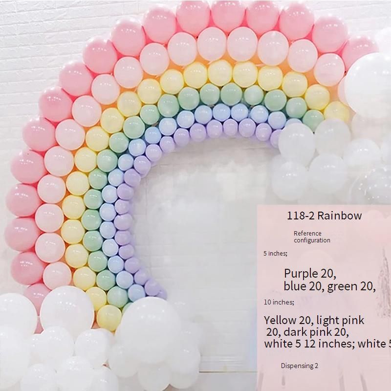 Macaron Rainbow Balloon Backdrop Kit 250pcs Thick Latex Balloons For Birthday Parties Weddings Baby Showers_voghion.com