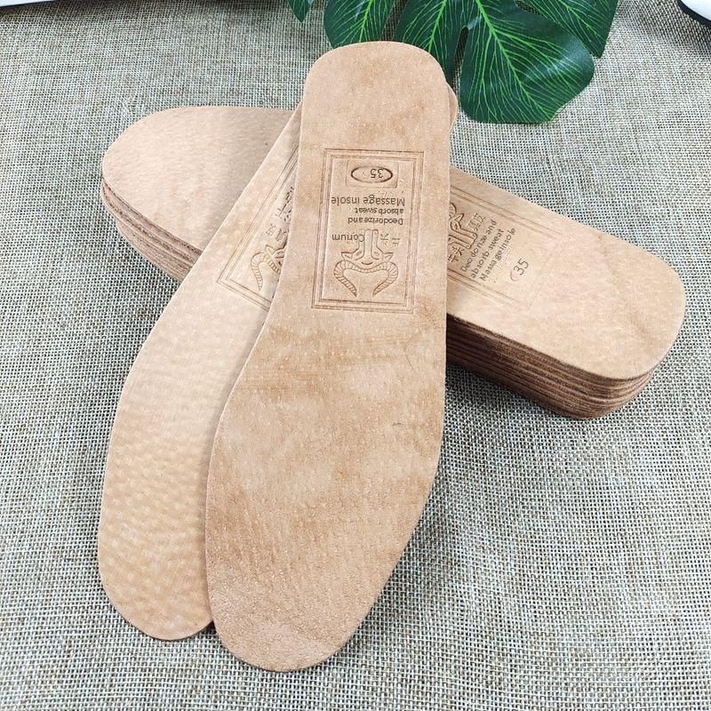 Semelles intérieures en cuir véritable de vache, épaisses et déodorantes, respirantes, absorbantes, antidérapantes, durables, peuvent être coupées, pour hommes et femmes._voghion.com