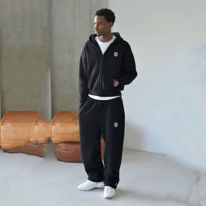 Men's Clothing Cross Border Embroidered Zipper Sweatpants Casual Trousers High Street Hip Hop Rap Street US Size Men And Women Sweatpants Wholesale_voghion.com