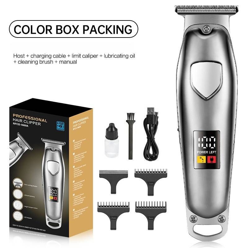 Profesyonel Saç Kesme Makinesi - LCD Ekranlı, Çıkarılabilir Bıçaklı ve Ultra Sessiz Motorlu Kablosuz Elektrikli Tıraş Makinesi (Altın/Gümüş/LED-Gümüş/Ejderha Başı)_voghion.com