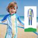 Costume da bagno a maniche lunghe UPF 50+ per bambini - Rash Guard + pantaloncini da bagno con protezione solare per ragazzi e ragazze (110-150 cm)_voghion.com